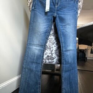 Y2K Miss Me Flare Blue Jeans